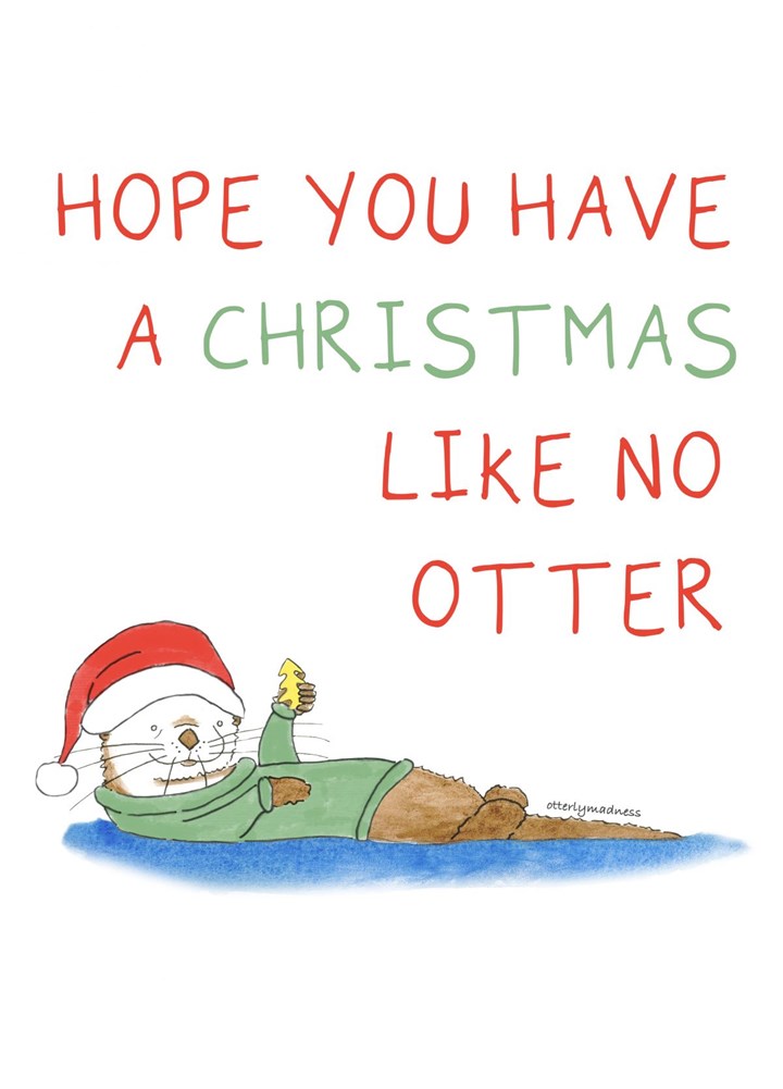 Sea Otter Christmas Card