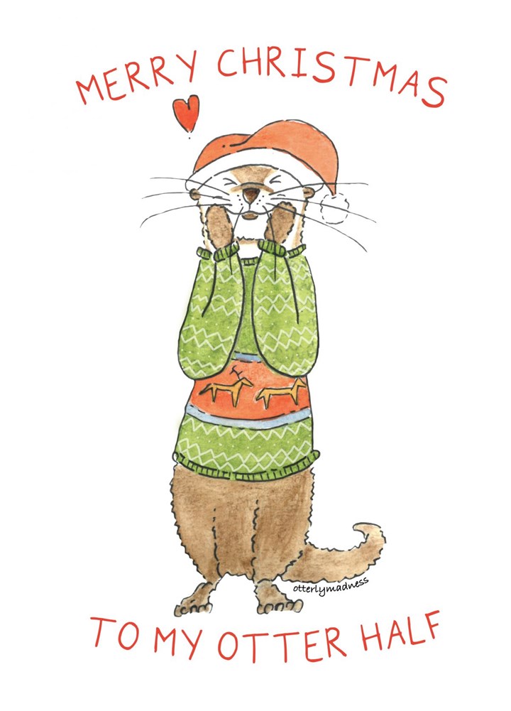 Otter Christmas Card