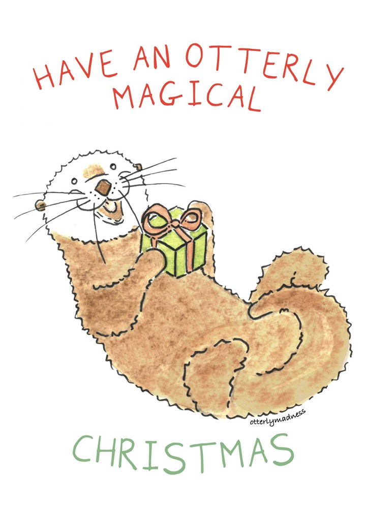 Otter Christmas Card 'Otterly Magical' Card