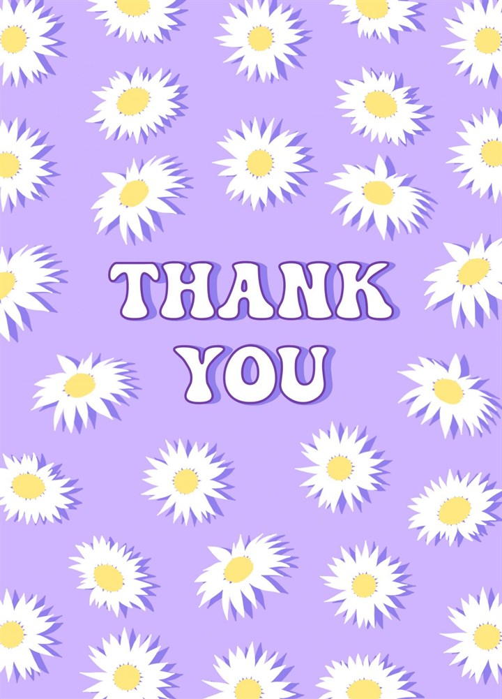 Thank You Purple Daisies Card
