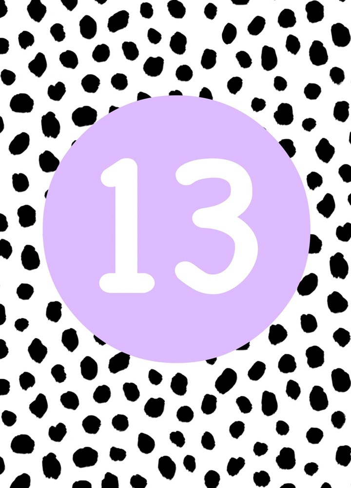 13th Birthday Dotty Purple Card