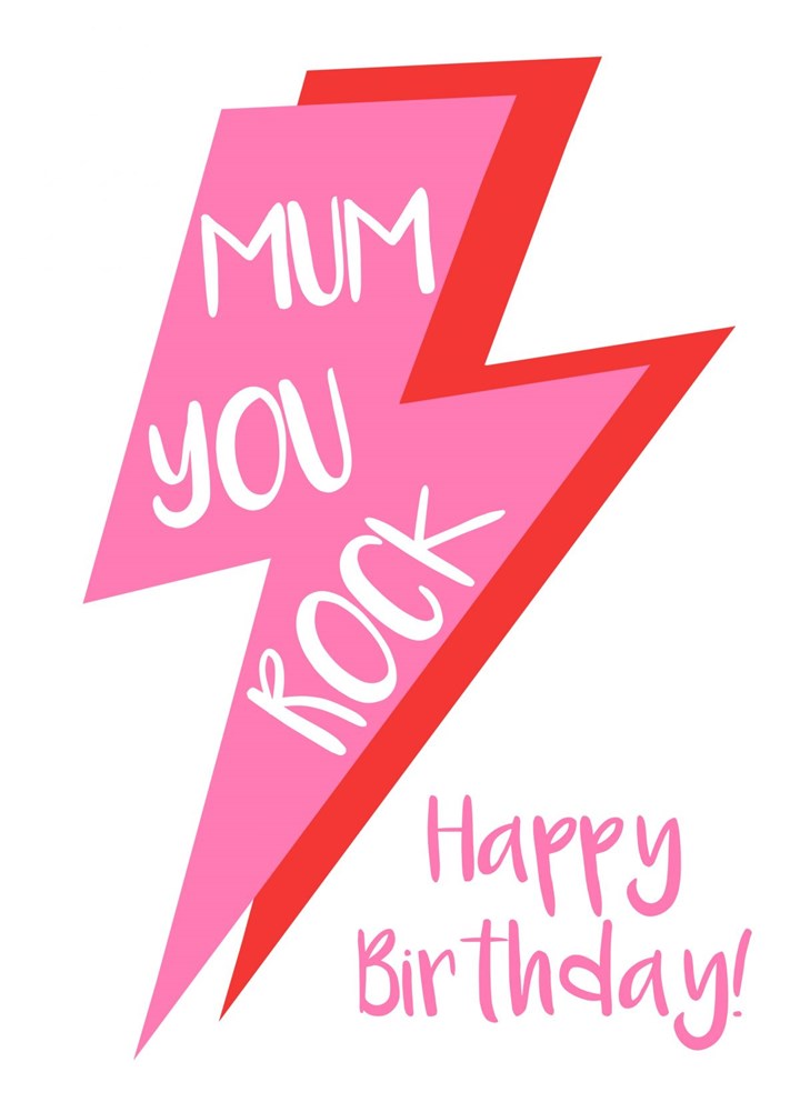 Mum You Rock Birthday Lightning Card
