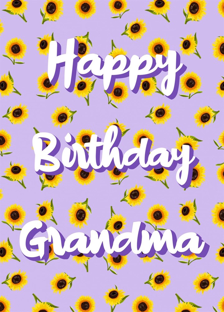 Happy Birthday Grandma Sunflowers Card