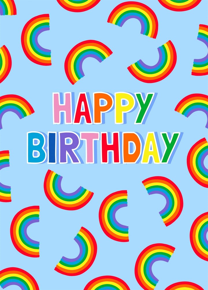 Happy Birthday Rainbows Kids Card