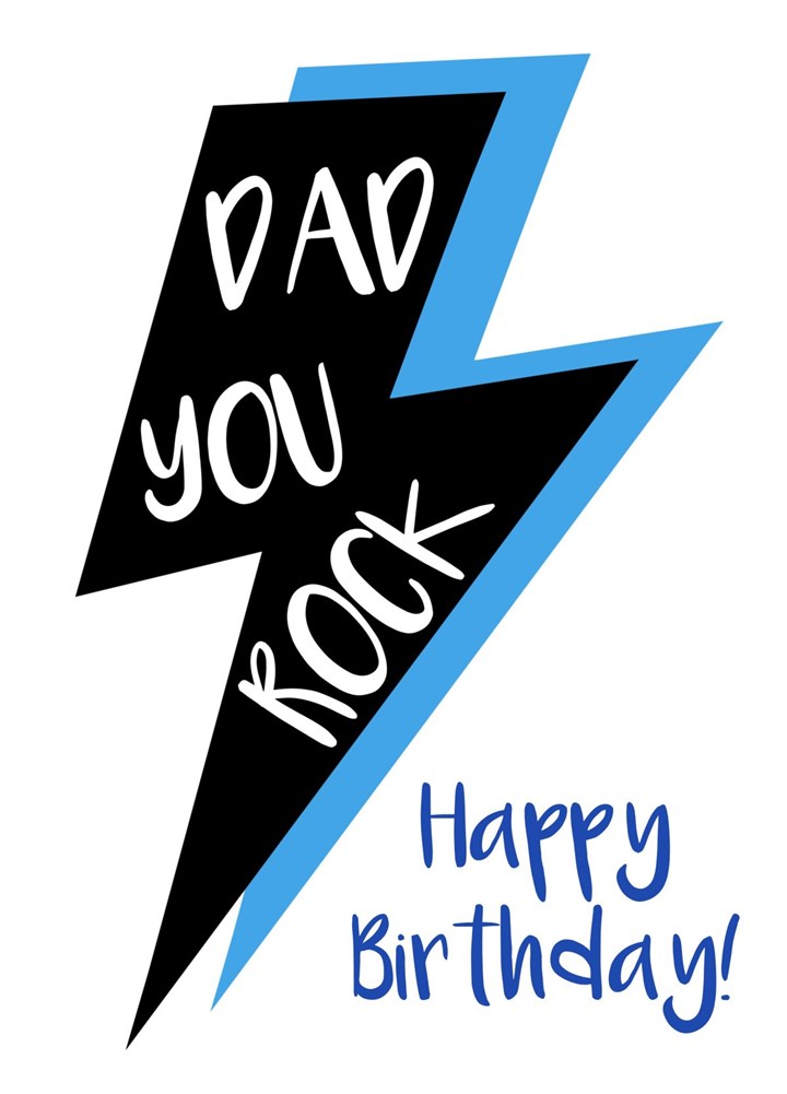 Dad You Rock Birthday Lightning Card