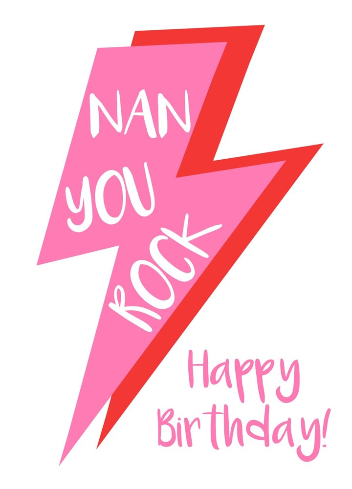Nan You Rock Happy Birthday Lightning Card