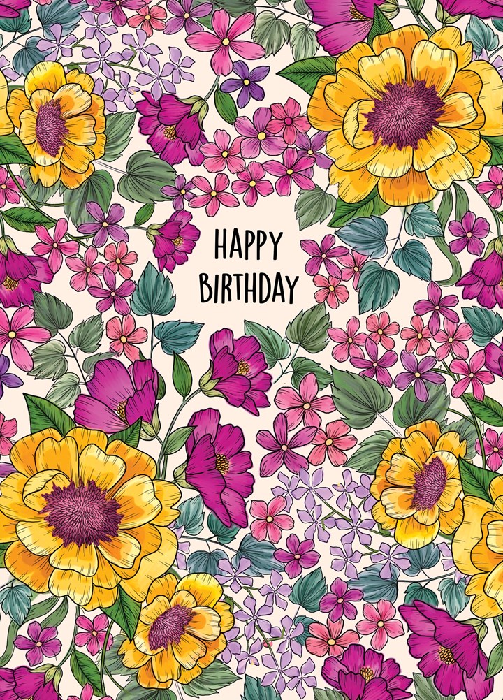 Beautiful Bloomy Birthday Card