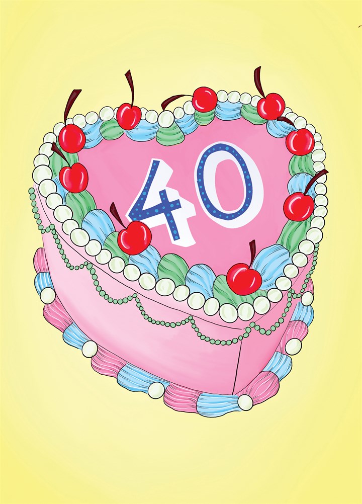 40th Birthday Cake Card