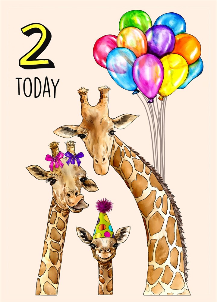 2 Today Giraffe Family Card