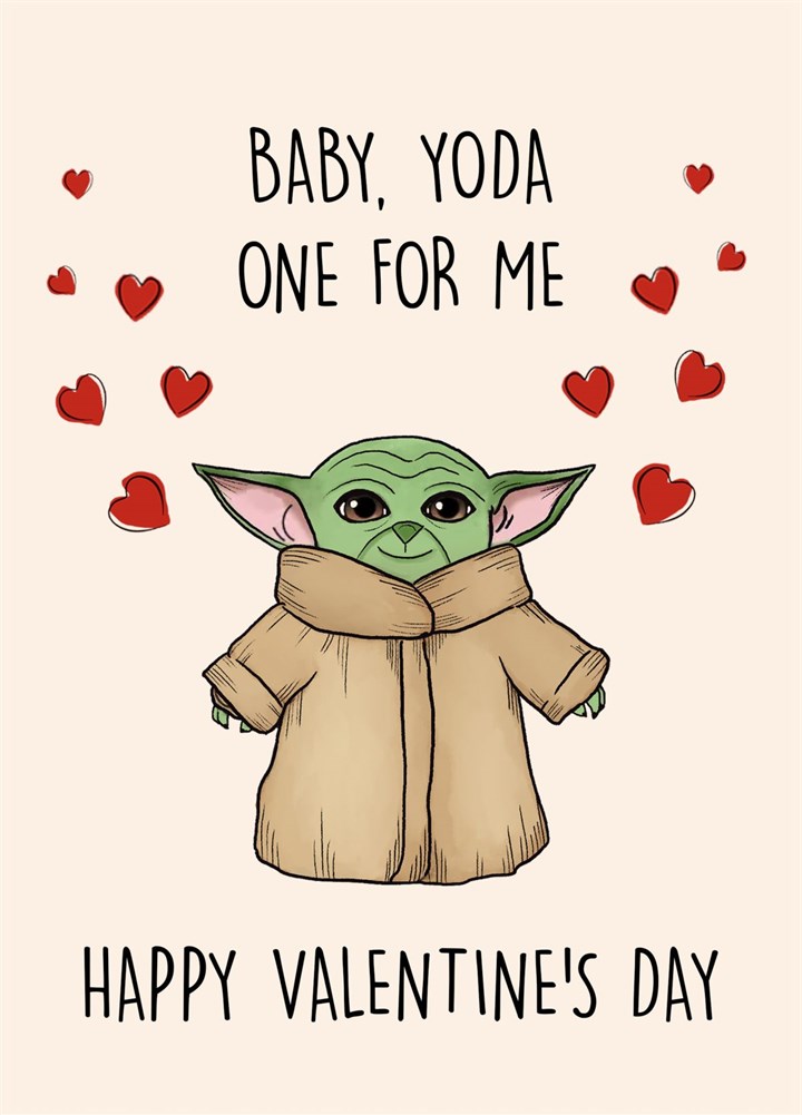 Baby Yoda Valentines Card