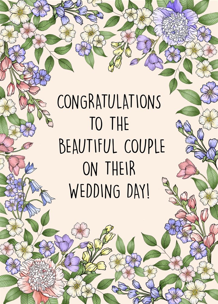 Beautiful Couple Wedding Congrats Card