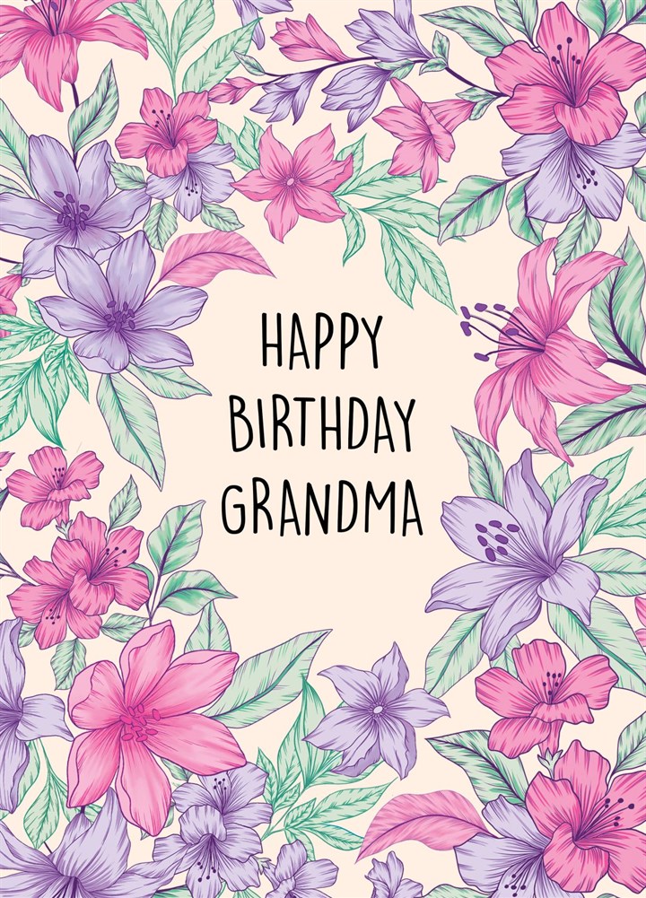 Gorgeous Botanical Birthday Card For Grandma