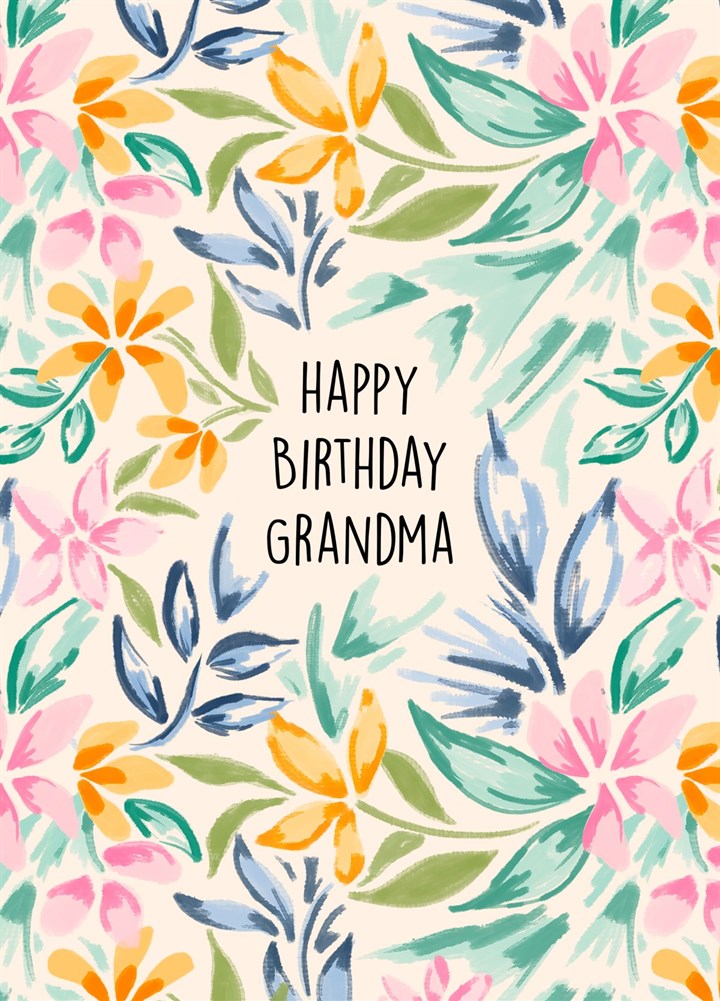 Happy Birthday Grandma Floral Card