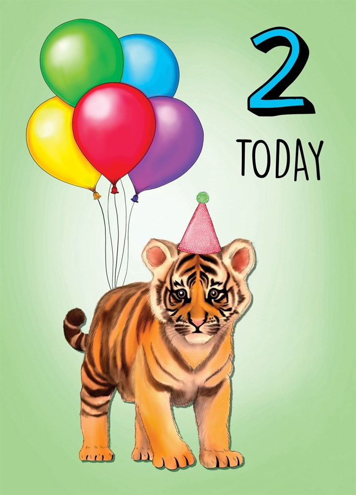 2nd Birthday Cute Tiger Card