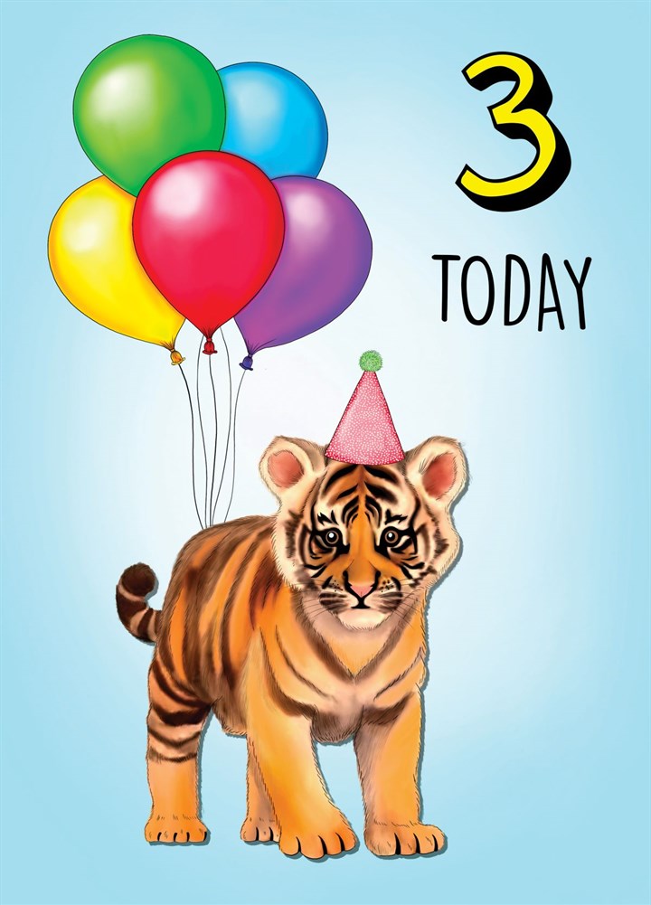 3rd Birthday Cute Tiger Card