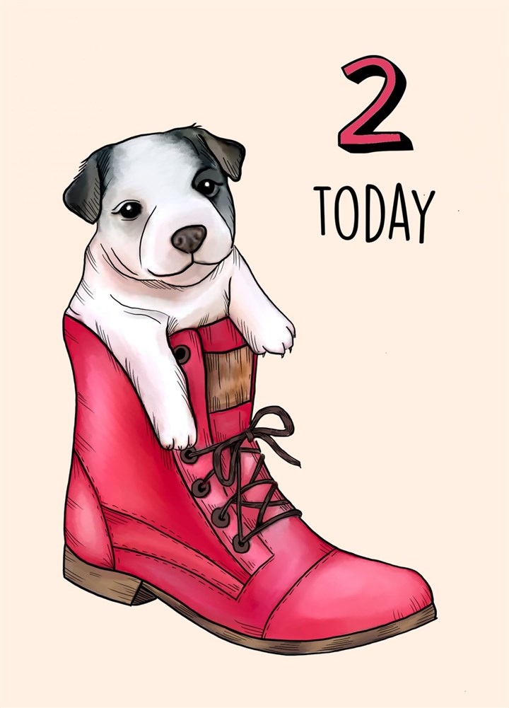 2 Today - Adorable Pup In A Shoe Card