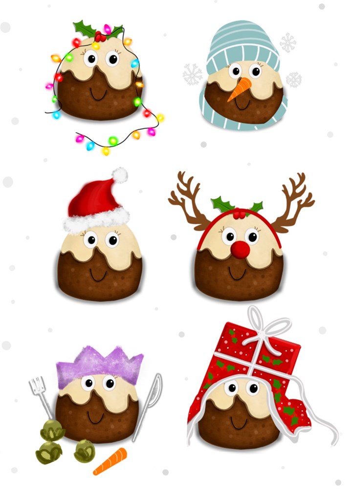 Christmas Puddings Card