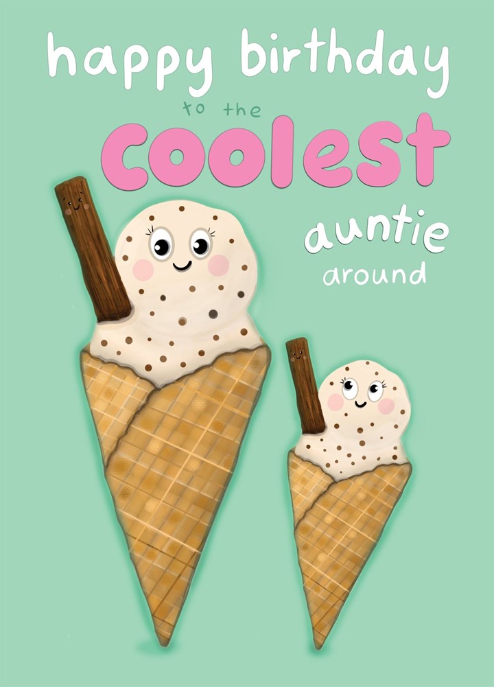 Coolest Auntie Birthday Card