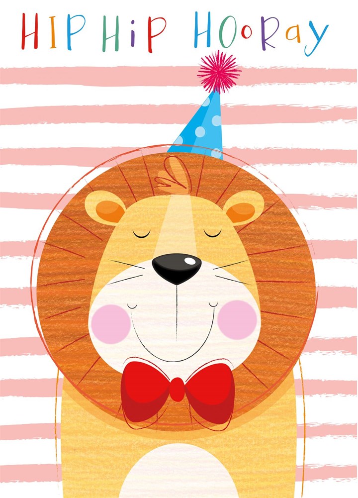 Hip Hip Hooray Birthday Lion Card