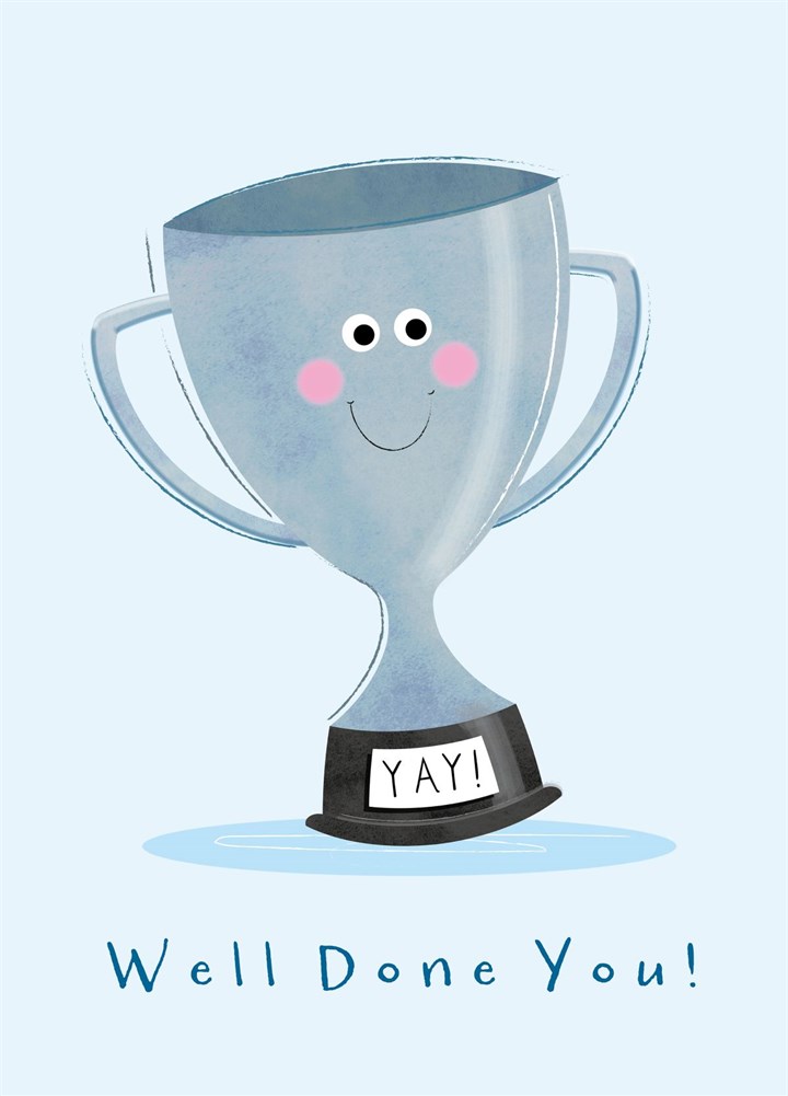 Well Done Happy Trophy Card