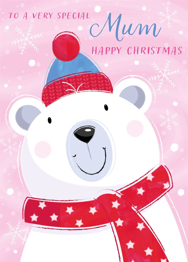 Happy Christmas Mum Polar Bear Card