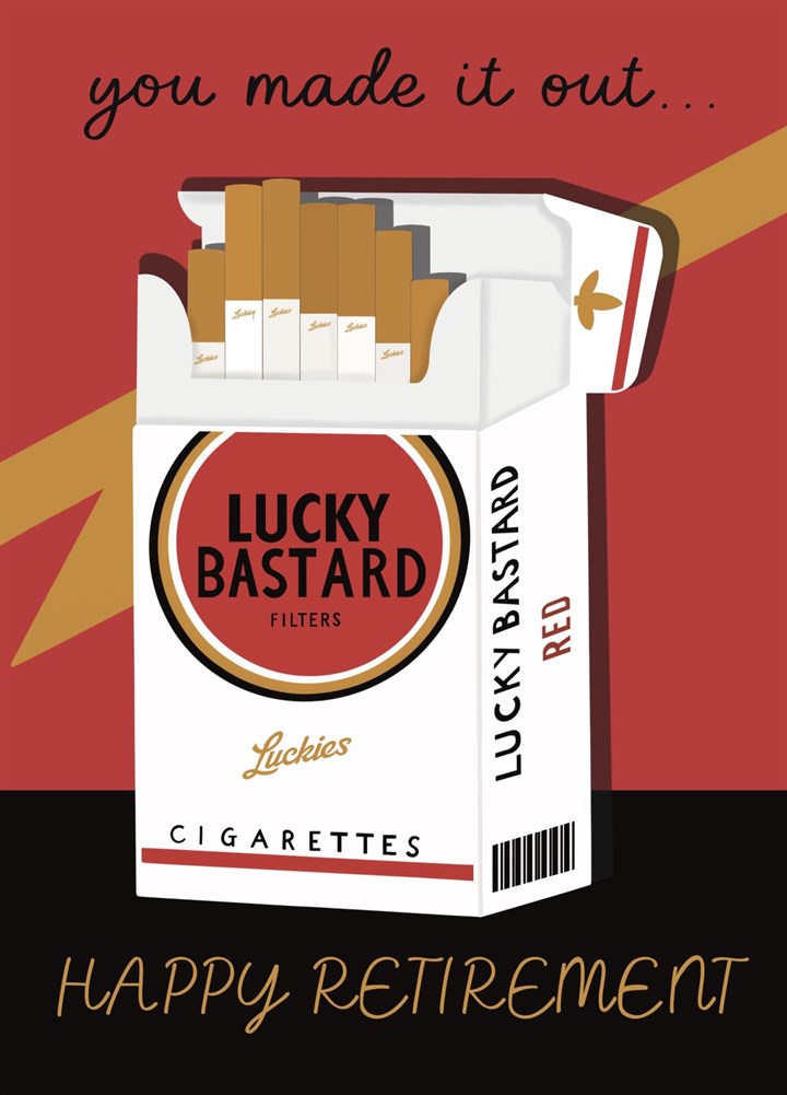 Lucky Bastard - Retirement Card