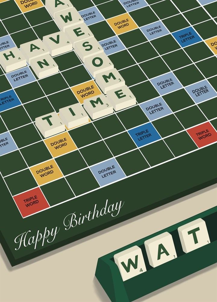 Scrabble Twat Birthday Card