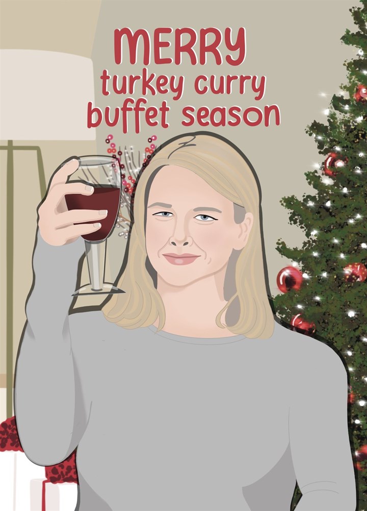 Bridget Jones - Turkey Curry Buffet - Christmas Card