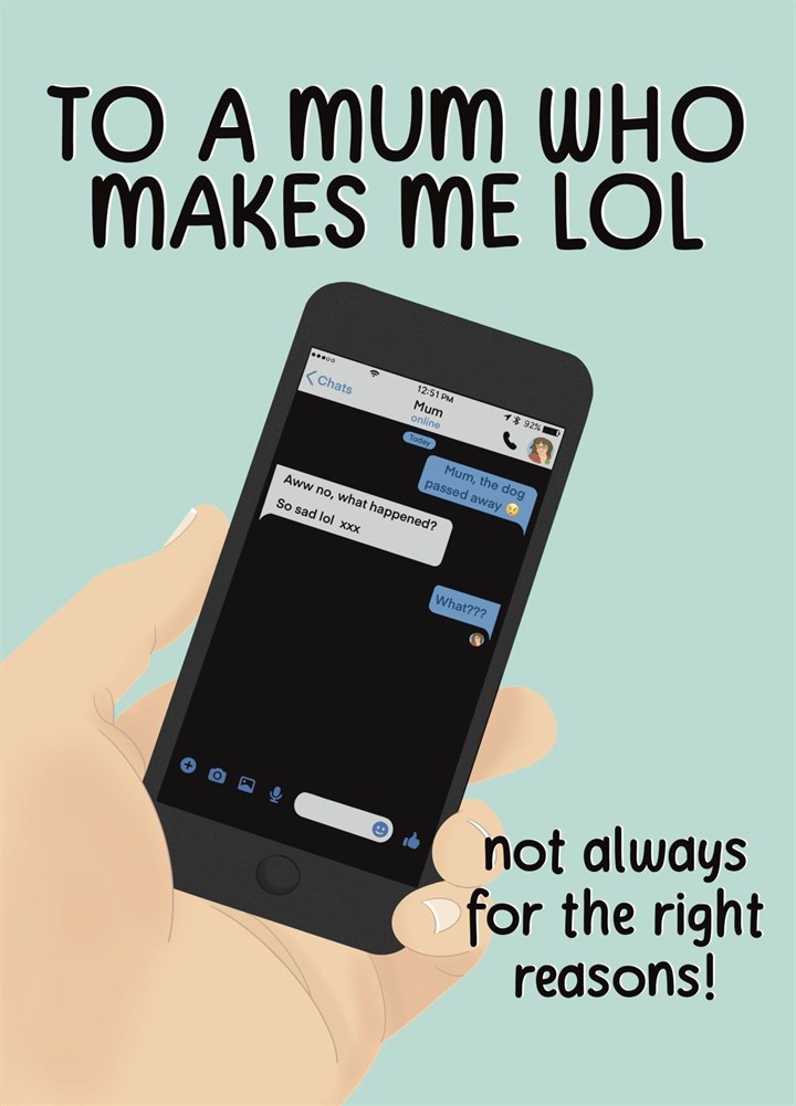 Texting Mum - LOL - Funny Birthday Card