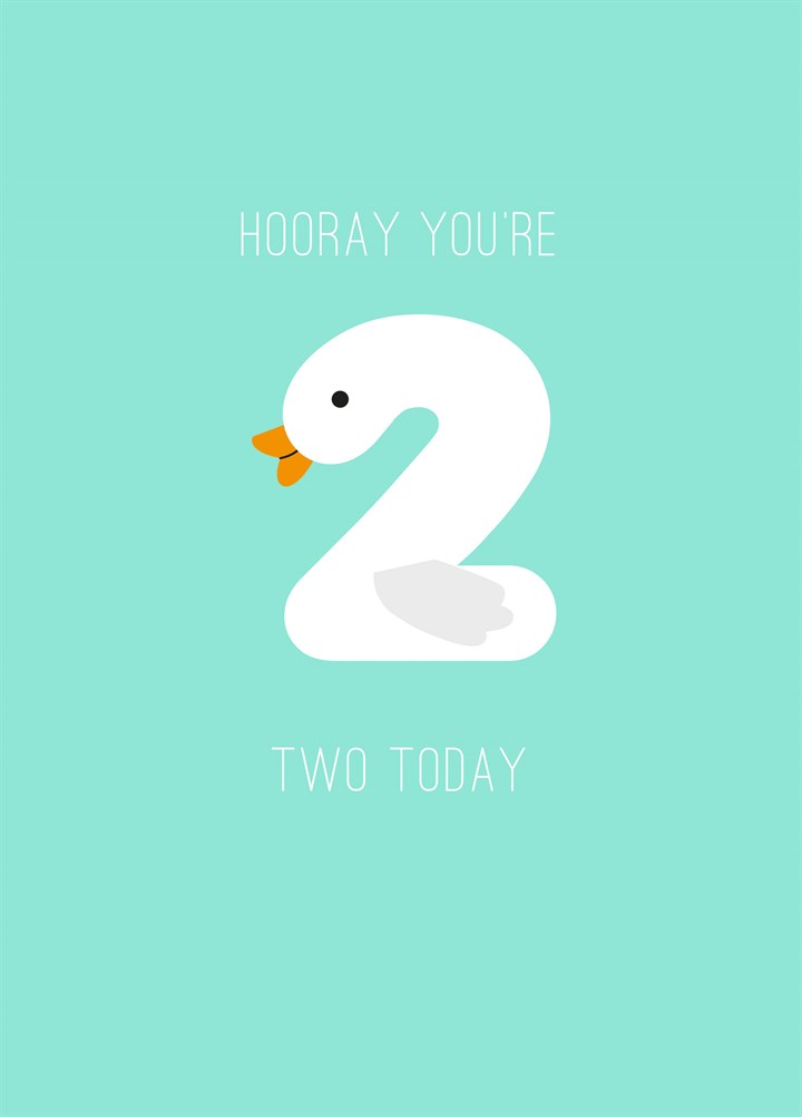 Hooray You're Two Today Card