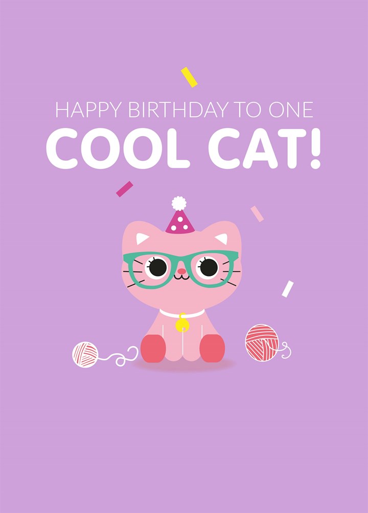 Happy Birthday To One Cool Cat Card
