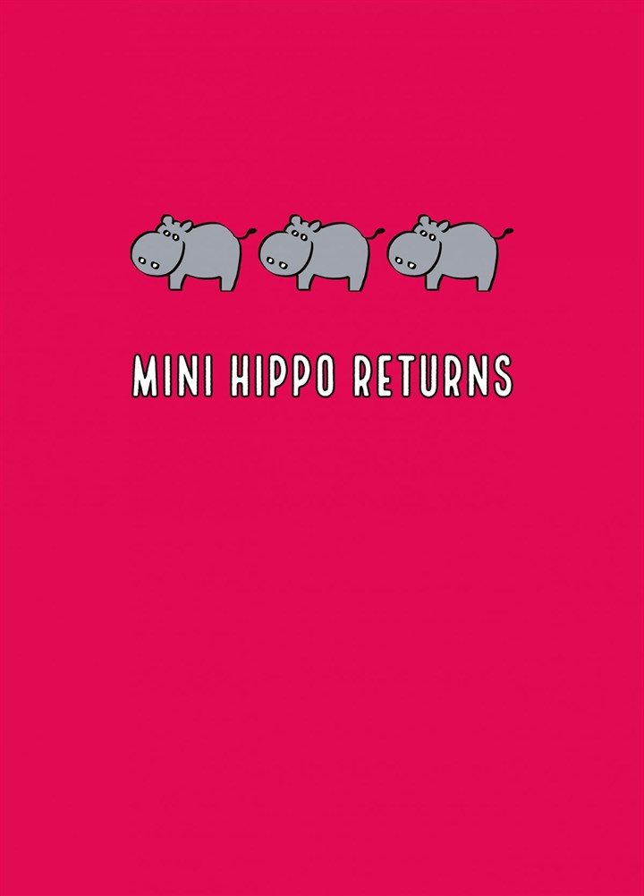 Mini Hippo Returns Card
