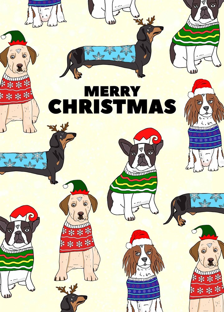 Merry Christmas Dogs Card