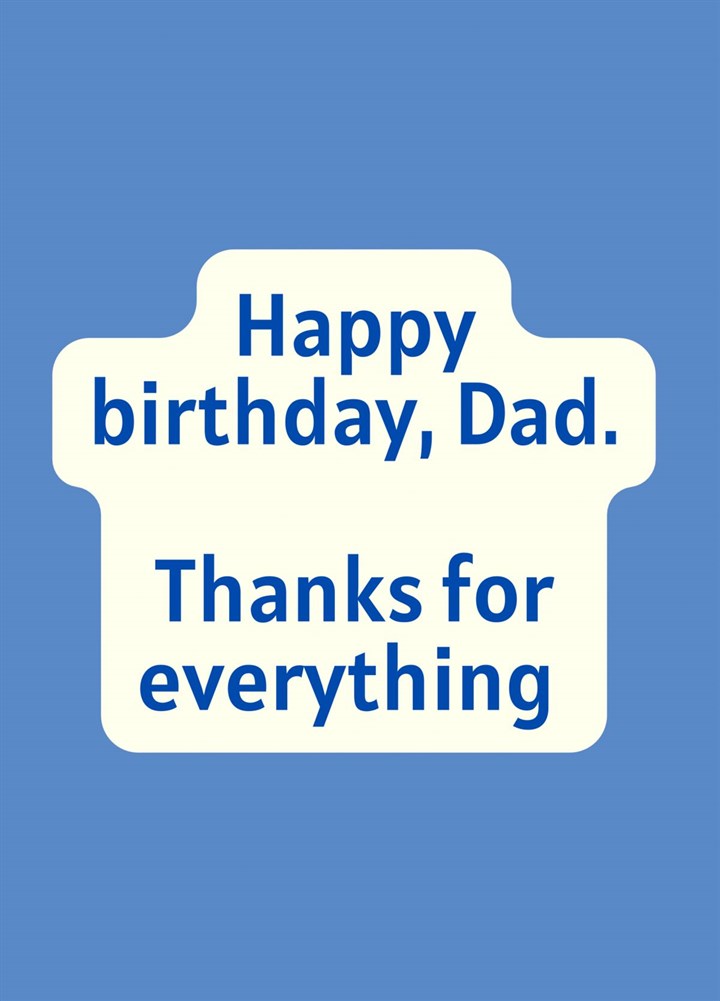 Thanks Dad Birthday Card