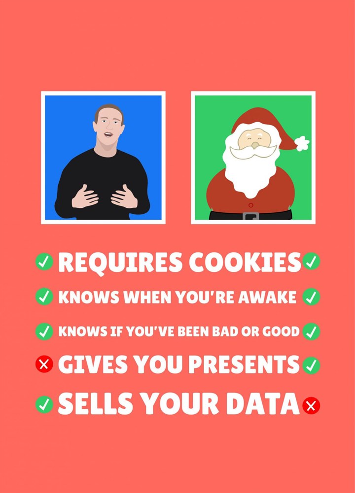 Mark Zuckerberg Vs Santa Claus Funny Facebook Card