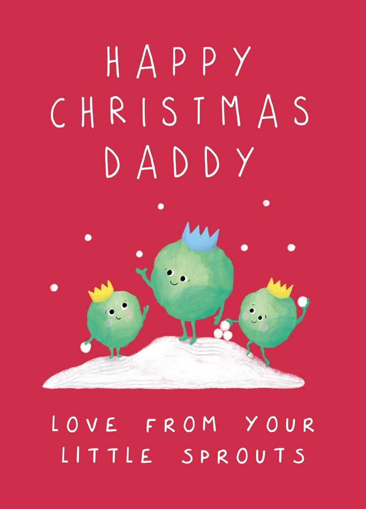 Cute Little Christmas Sprouts For Daddy Card