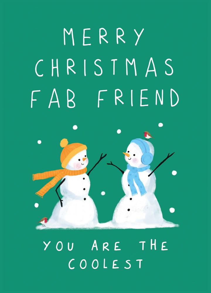 Cool Snowman Friend Christmas Card