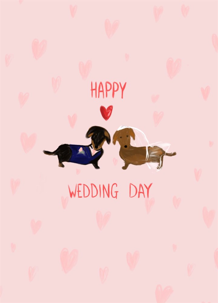 Happy Wedding Day - Sausage Dogs Card
