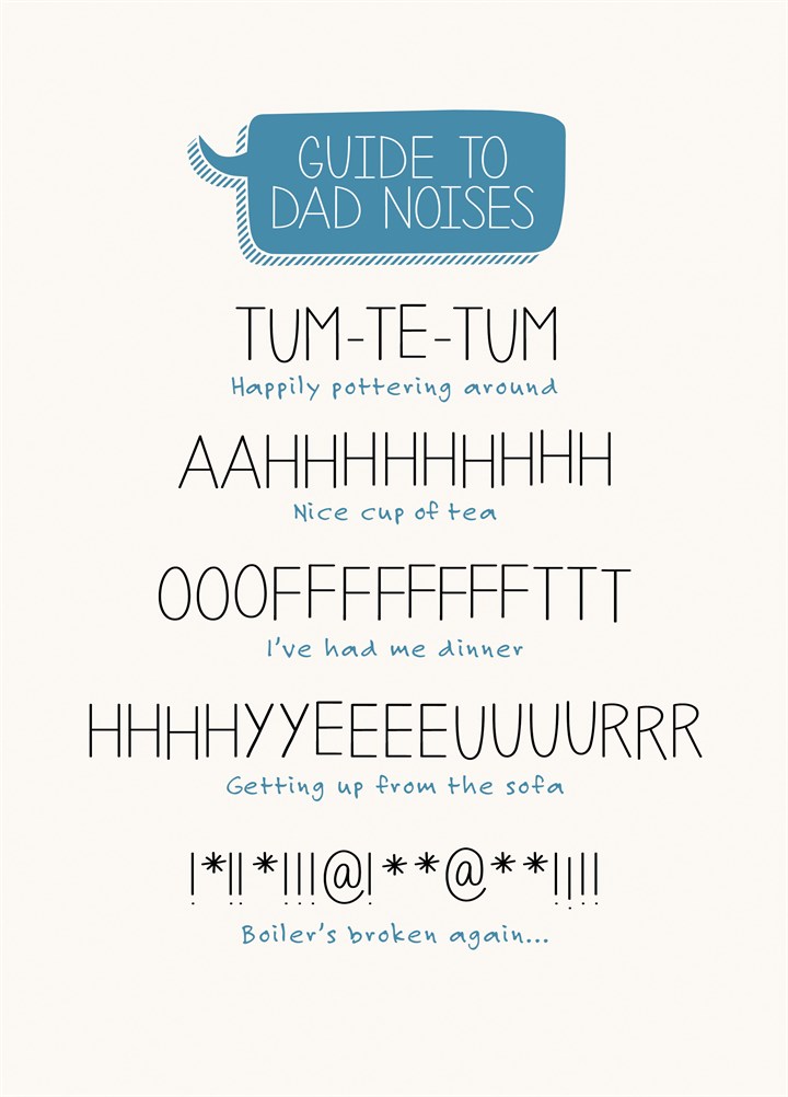 A Guide To Dad Noises Card