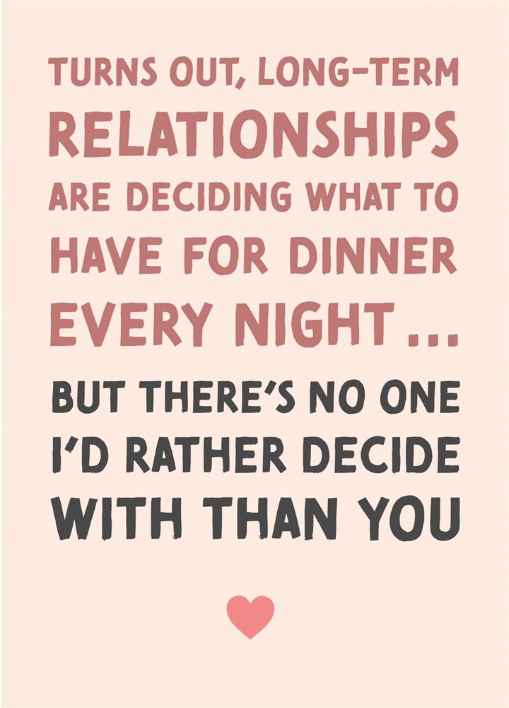 Deciding What To Have For Dinner Card
