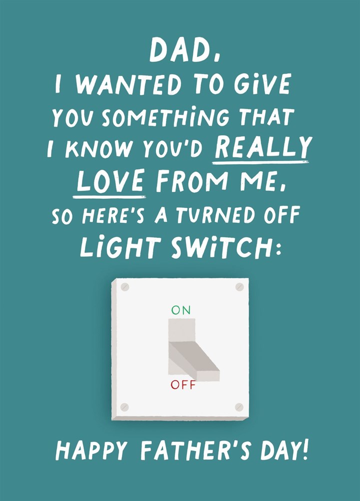 Light Switch Father's Day Card