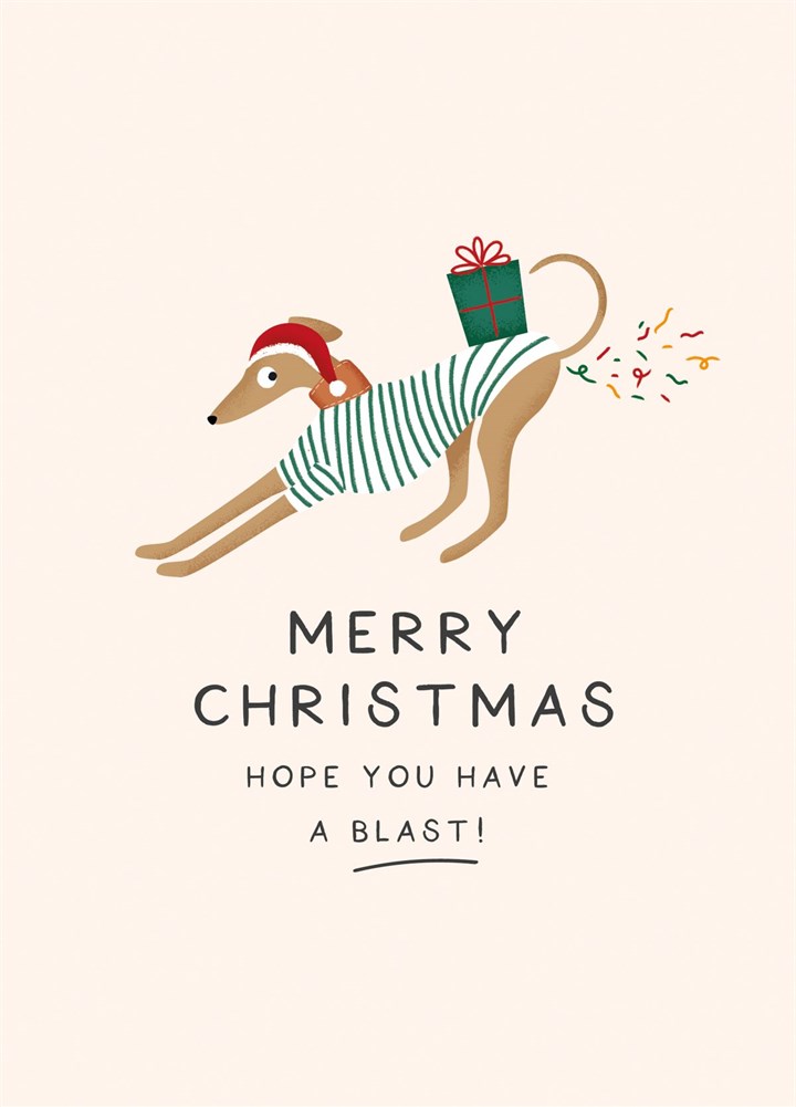 Funny Christmas Card - Dog Confetti