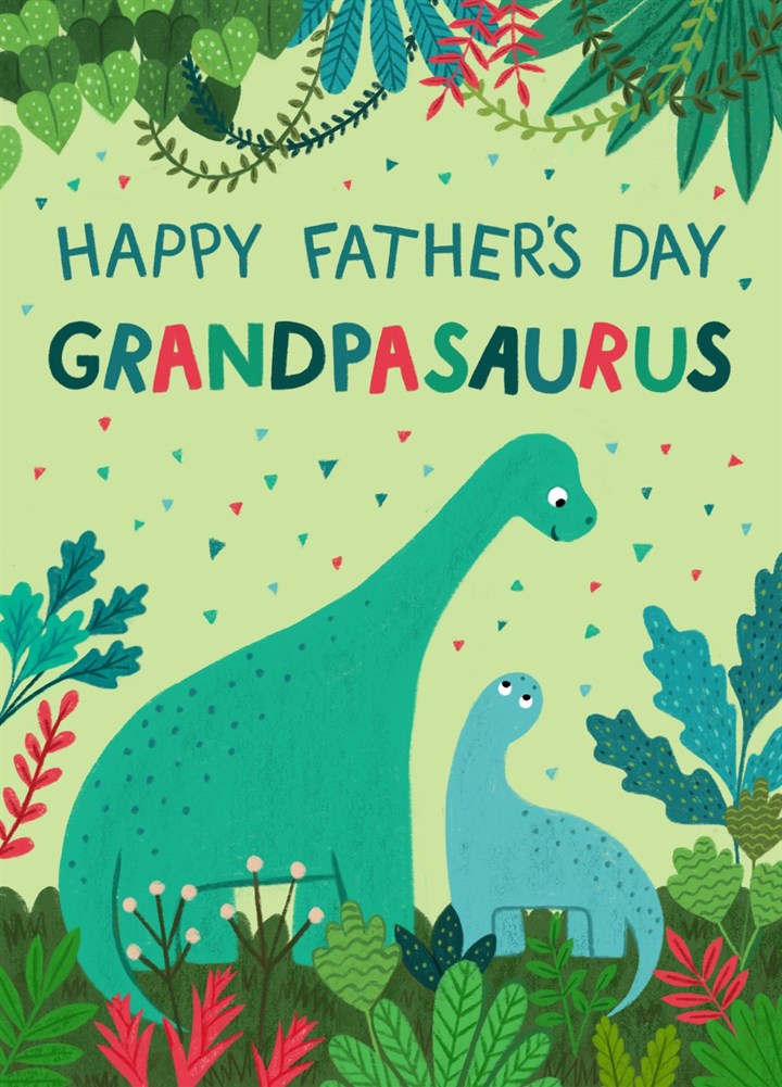 Happy Father's Day Card - For Grandpa - Dinosaur