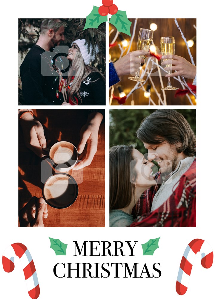 Candy Cane Christmas Multi Photo Card