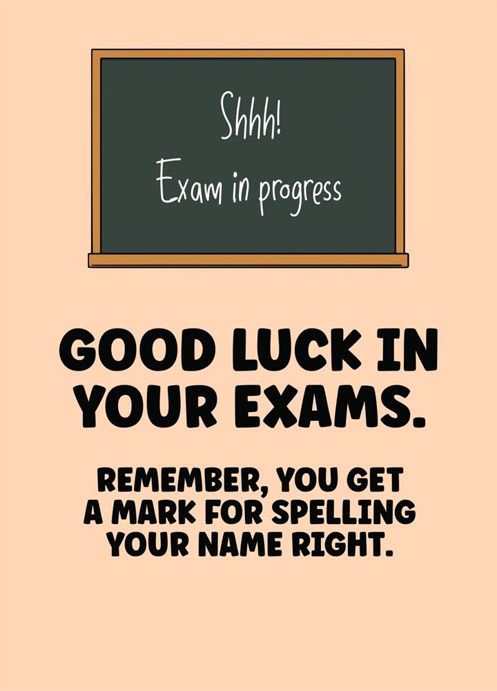Funny Good Luck In Your Exams Card