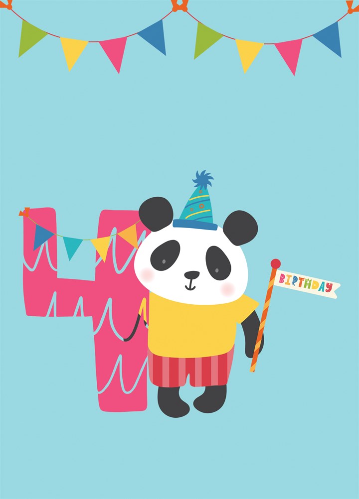 Zoo 4th Birthday Card