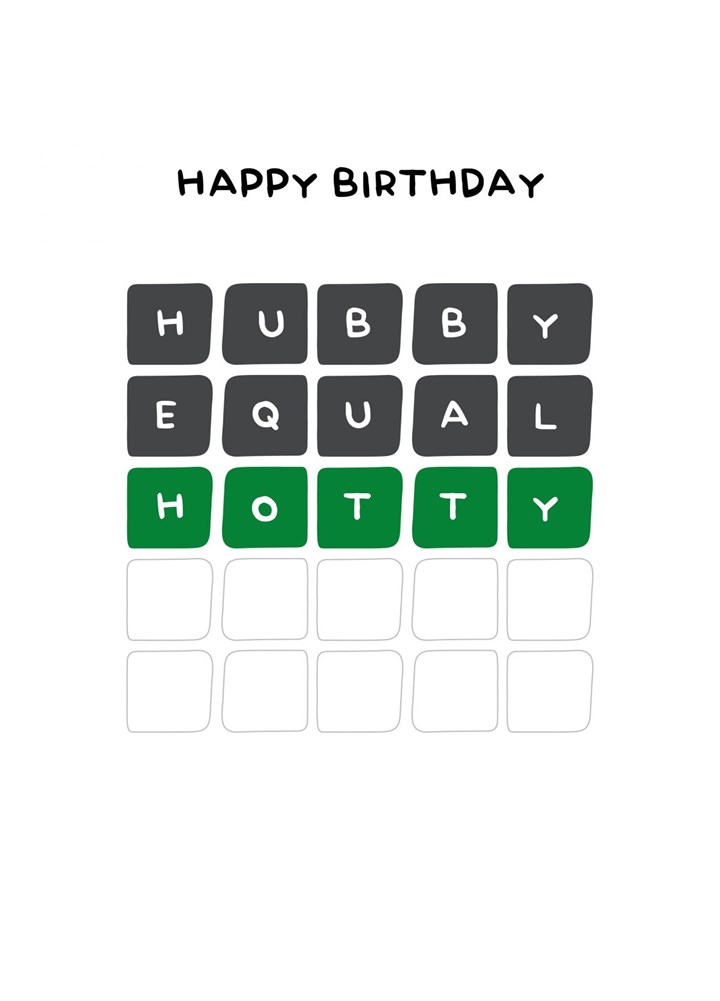 Hubby Equal Hotty! Card