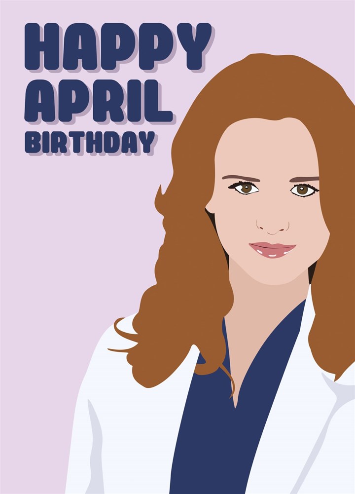Greys Anatomy April Birthday Card