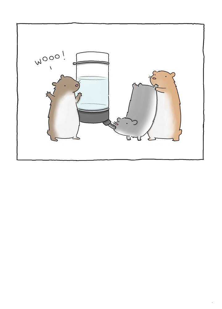 Three Hamsters And Water Bottle Card