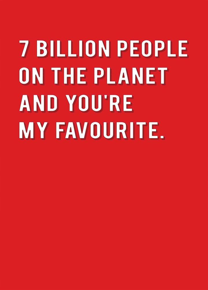 7 Billion People On The Planet Card